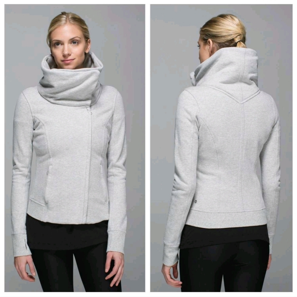 Lululemon Karma collected Jacket Heathered Light Grey Sz 8